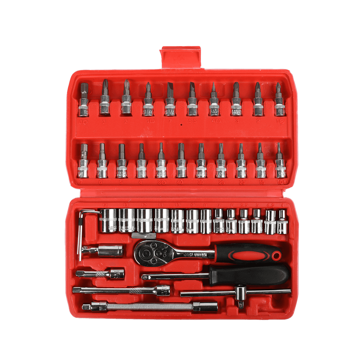 46 عدد 1/4 اینچ دکتر Crv Steel Metric Car Repairing Toolbox Socket Surch tools with ratchet handle